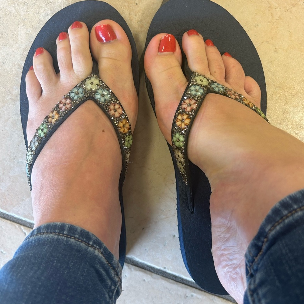 Floral Flip Flops
